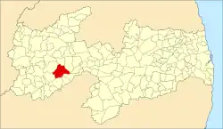 Localização de Olho d'Água na Paraíba