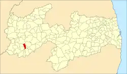 Localização de Pedra Branca na Paraíba