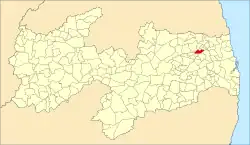 Localização de Pirpirituba na Paraíba