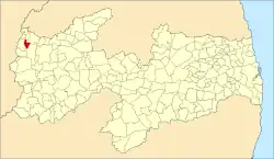 Localização de Poço de José de Moura na Paraíba