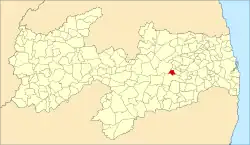 Localização de Puxinanã na Paraíba