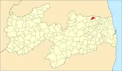 Localização de Riachão na Paraíba