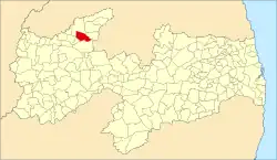 Localização de Riacho dos Cavalos na Paraíba