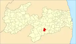 Localização de São Domingos do Cariri na Paraíba