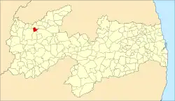 Localização de São Francisco na Paraíba