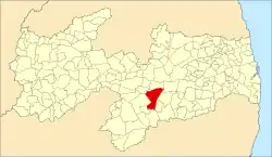 Localização de São João do Cariri na Paraíba