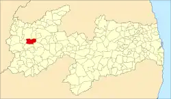 Localização de São José da Lagoa Tapada na Paraíba