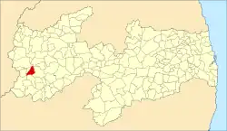 Localização de São José de Caiana na Paraíba