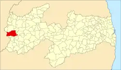 Localização de São José de Piranhas na Paraíba