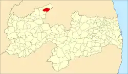 Localização de São José do Brejo do Cruz na Paraíba