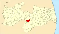 Localização de São José dos Cordeiros na Paraíba