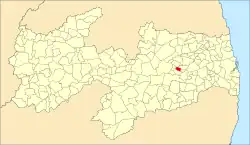 Localização de São Sebastião de Lagoa de Roça na Paraíba