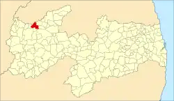 Localização de Santa Cruz na Paraíba