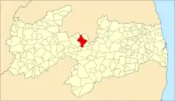 Localização de Santa Luzia na Paraíba