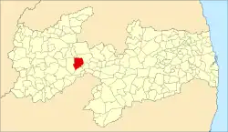 Localização de Santa Terezinha na Paraíba