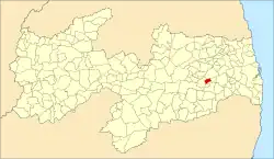 Localização de Serra Redonda na Paraíba