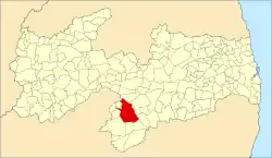 Localização de Sumé na Paraíba