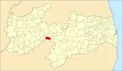 Localização de Teixeira na Paraíba