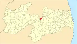 Localização de Tenório na Paraíba