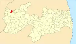 Localização de Vieirópolis na Paraíba