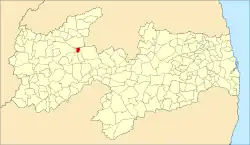 Localização de Vista Serrana na Paraíba