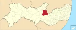 Localização de Sertânia em Pernambuco