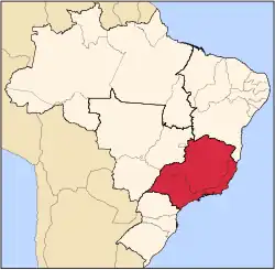 Mapa da Região Sudeste do Brasil