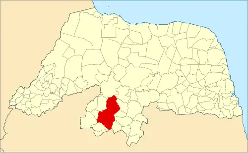 Localização de Caicó no Rio Grande do Norte