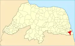 Localização de Canguaretama no Rio Grande do Norte
