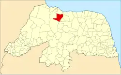 Localização de Carnaubais no Rio Grande do Norte