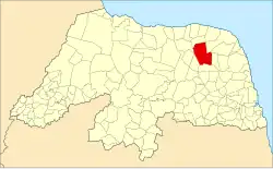 Localização de João Câmara no Rio Grande do Norte