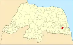 Localização de Lagoa de Pedras no Rio Grande do Norte