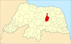 Localização de Lajes no Rio Grande do Norte