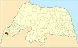 Localização de Luís Gomes no Rio Grande do Norte