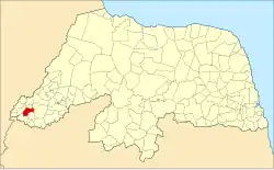 Localização de Riacho de Santana no Rio Grande do Norte