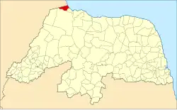 Localização de Tibau no Rio Grande do Norte