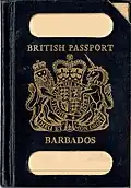 Passaporte britânico colonial de Barbados de 1963