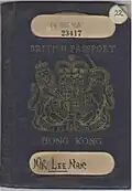 Passaporte de 1958 de Hong Kong britânico