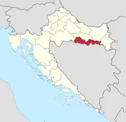 Localização do condado na Croácia