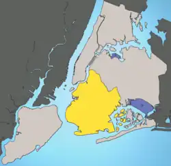 Localização do Brooklyn (em amarelo).