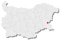 Localização de Burgas na Bulgária