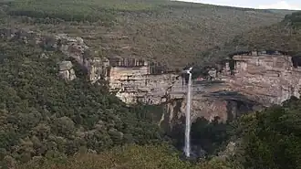 Vista da Cachoeira do Corisco, em Sengés.