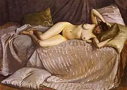 Femme nue étendue sur un divan, pastel (1873)