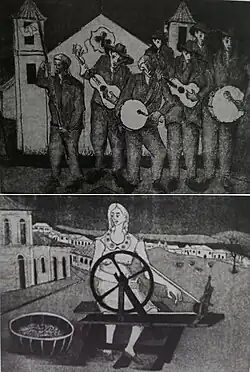 Duas obras realizadas com a técnica de calcografia