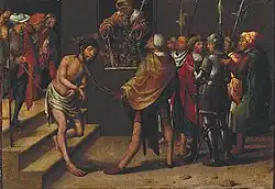 Cristo Perante Pilatos (c. 1535-40), predela da esquerda da pintura Calvário, de Grão Vasco, atualmente no Museu Grão Vasco, em Viseu