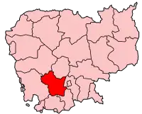 Localização no Camboja