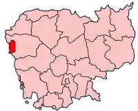 Localização no Camboja