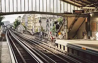 Extremidade das plataformas para a estação La Motte-Picquet - Grenelle.