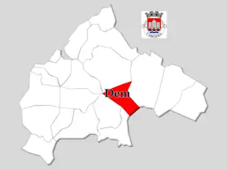 Localização no município de Caminha