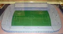 Maquete do Campo Les Corts, antigo estádio do Barcelona